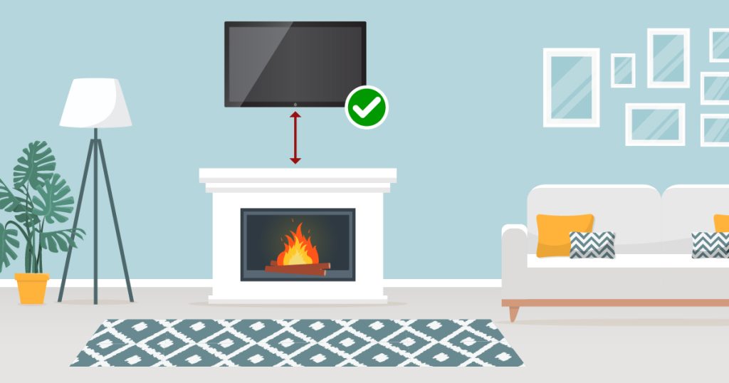 Can my fireplace damage my tv? Raise the tv higher