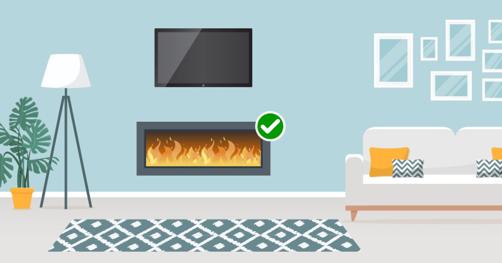 can my fireplace damage my tv? Use a sleeker fireplace