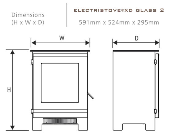 Celsi Electri Stove XD Glass 1 & 2 - Electric Fireplaces