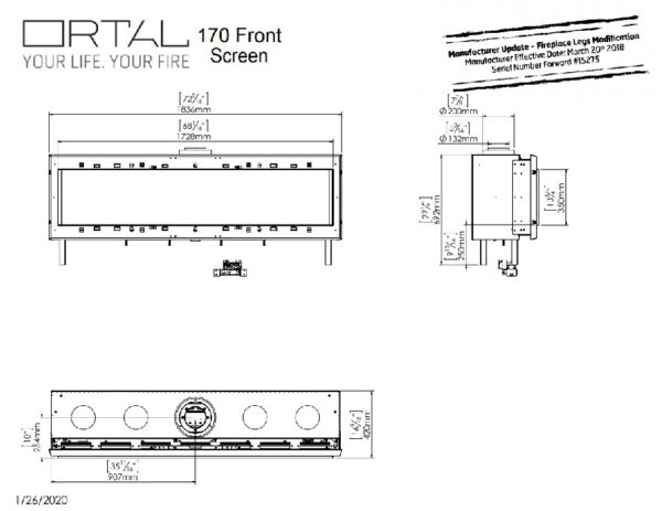 Ortal Clear 170 Front Facing Fire - Gas Fireplaces