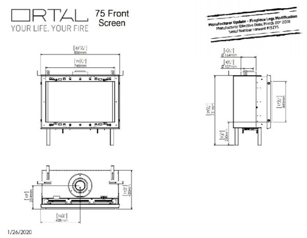 Ortal Clear 75 Front Facing Fire - Gas Fireplaces