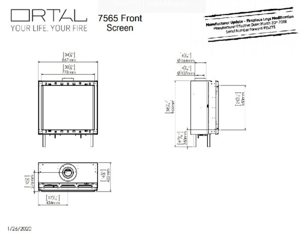 Ortal Clear 75 65 Front Facing Fire - Gas Fireplaces