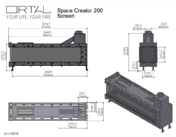 Ortal 200 Space Creator Fire - Gas Fireplaces