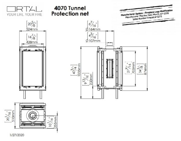 Ortal 40 70 Tunnel Fire - Gas Fireplaces