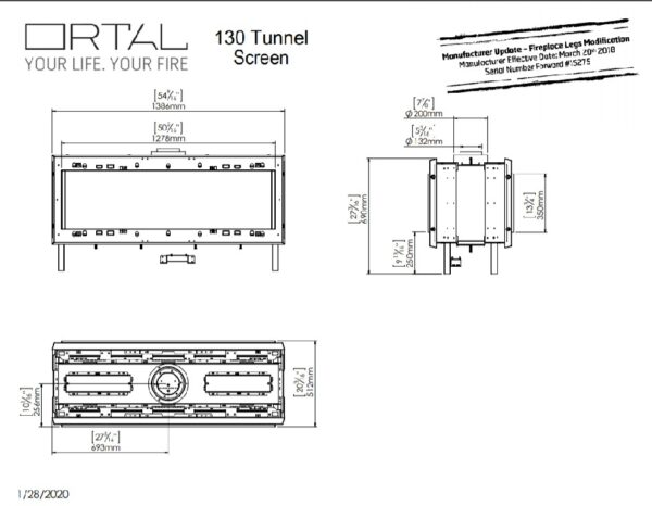 Ortal 130 Tunnel Fire - Gas Fireplaces