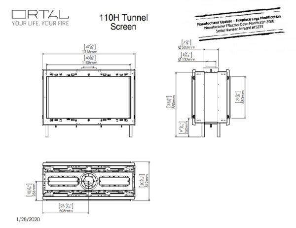 Ortal 110H Tunnel Fire - Gas Fireplaces