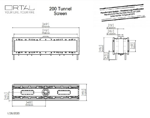 Ortal 200 Tunnel Fire - Gas Fireplaces