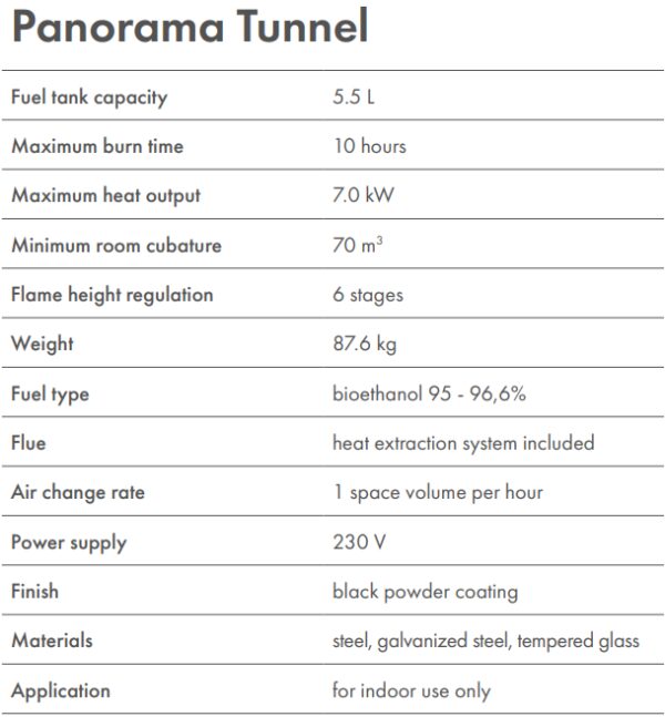 Panorama Tunnel - Bio Ethanol Fireplaces