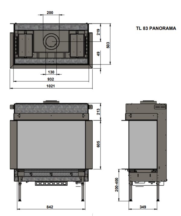 Vision Trimline TL83P Panoramic - Gas Fireplaces
