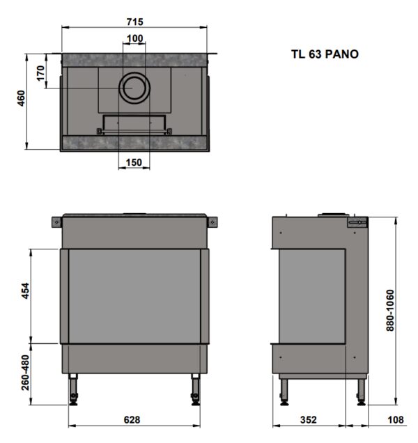 Vision Trimline TL63P Panoramic - Gas Fireplaces