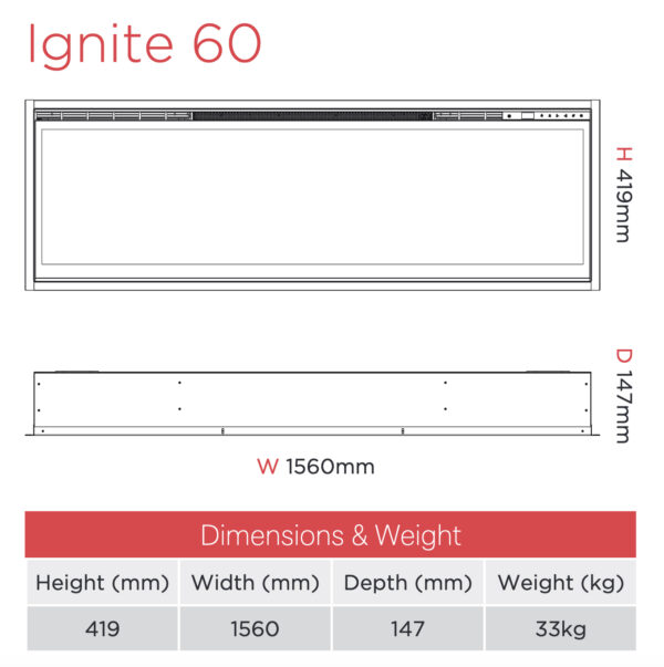 Ignite 60 - Electric Fireplaces